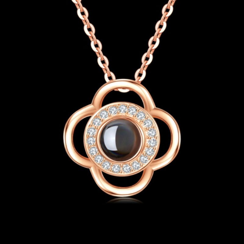 Valentine's Day Gifts Metal Rose Jewelry Gift Box & Necklace