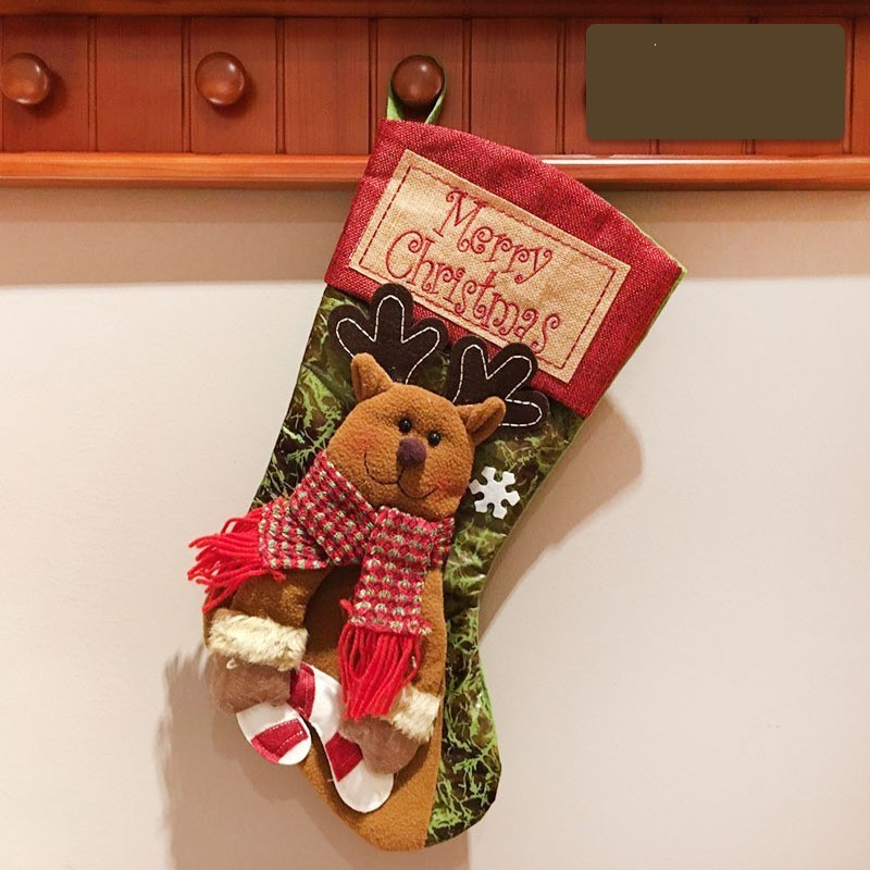 Christmas decoration gift christmas stocking Merry Christmas Stocking - Santa Snowman or Reindeer