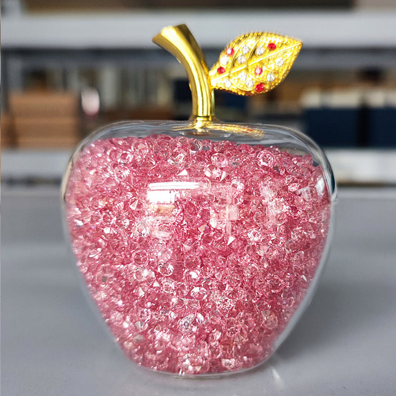 Christmas Crystal Apple Gold Leaf Gift Ornament