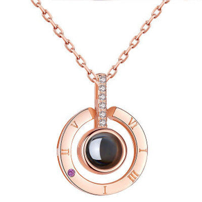 Valentine's Day Gifts Metal Rose Jewelry Gift Box & Necklace