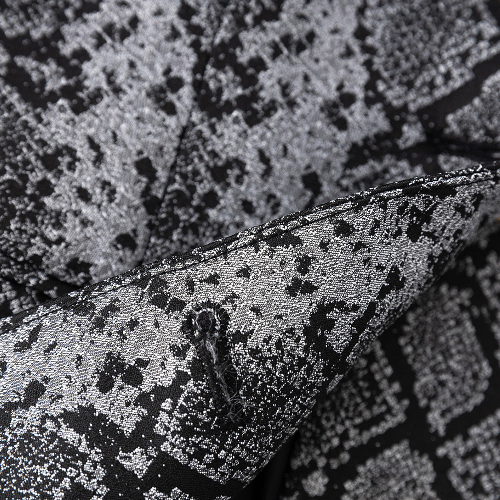 Jacquard Leather Pattern Two-button Suit Jacket