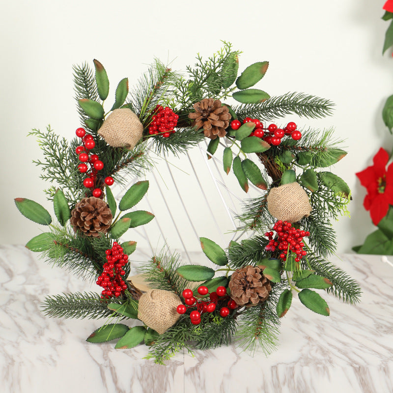 Christmas Natural Pine Decorative Garland/ Wreath with Frost
