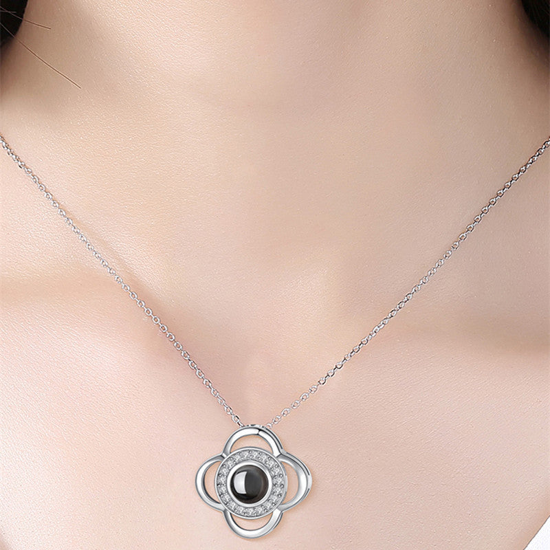 Valentine's Day Gifts Metal Rose Jewelry Gift Box & Necklace