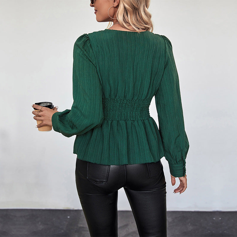 Ladies V-neck Slim Shirt