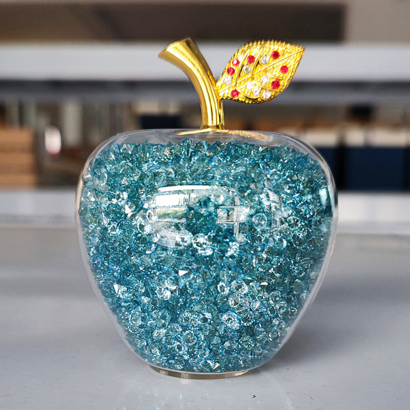 Christmas Crystal Apple Gold Leaf Gift Ornament