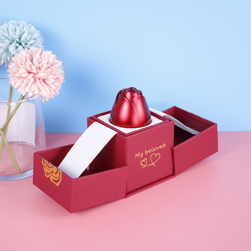 Valentine's Day Gifts Metal Rose Jewelry Gift Box & Necklace