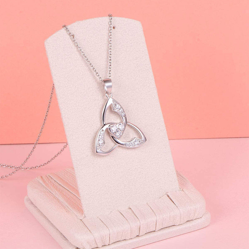Women's Triangle 925 Silver Clavicle Chain Necklace