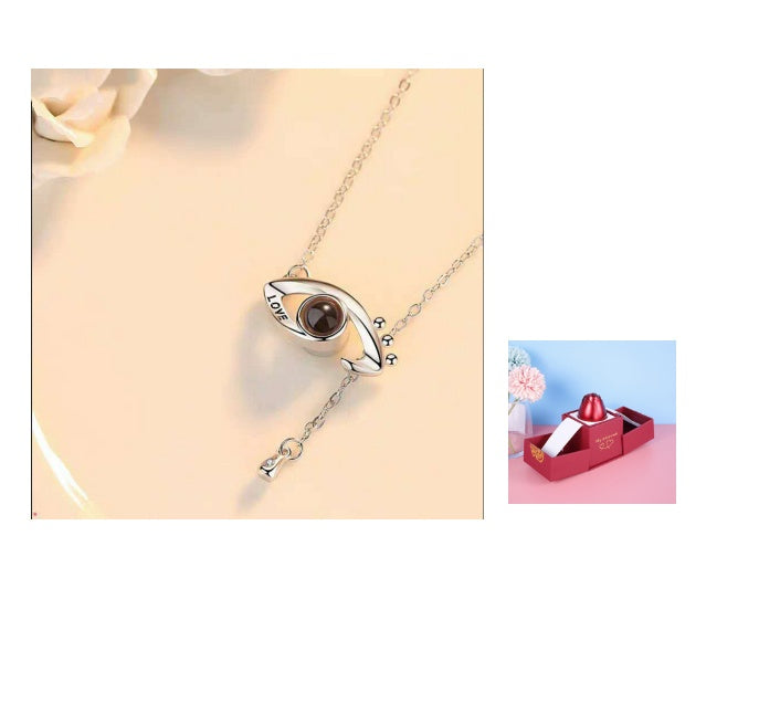 Valentine's Day Gifts Metal Rose Jewelry Gift Box & Necklace