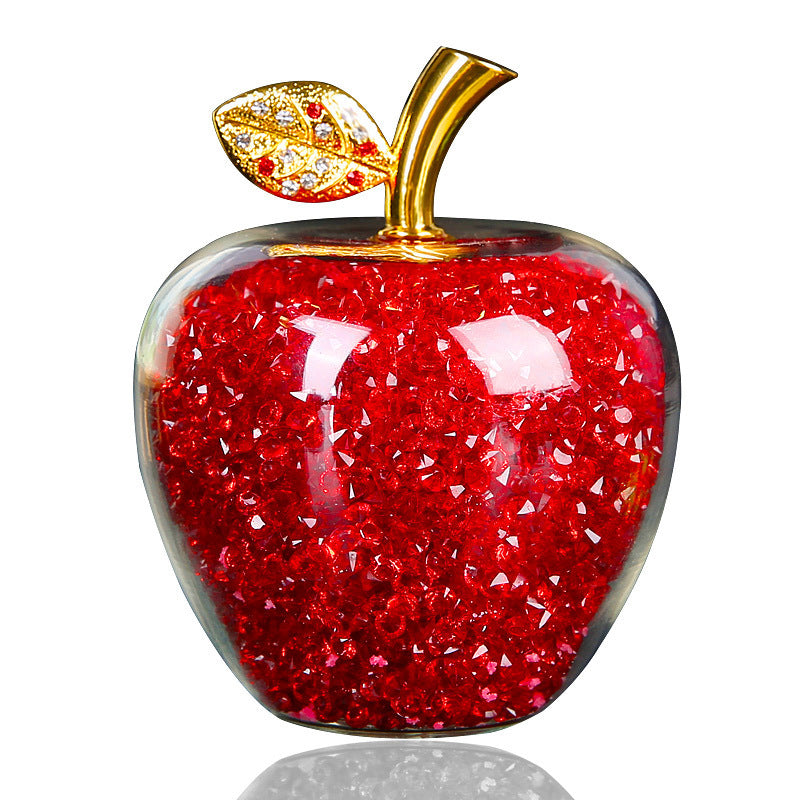 Christmas Crystal Apple Gold Leaf Gift Ornament