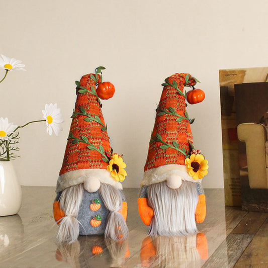 Décoration de gnome d'Halloween Poupée en peluche sans visage Poupée naine Rudolph pour Halloween