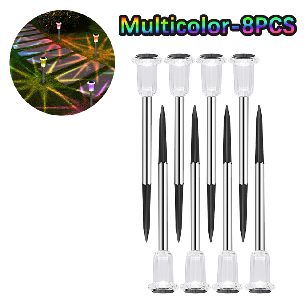 Lampes solaires d'extérieur, veilleuses, lampes solaires étanches en acier inoxydable pour jardin, cour, allée, pelouse, décoration