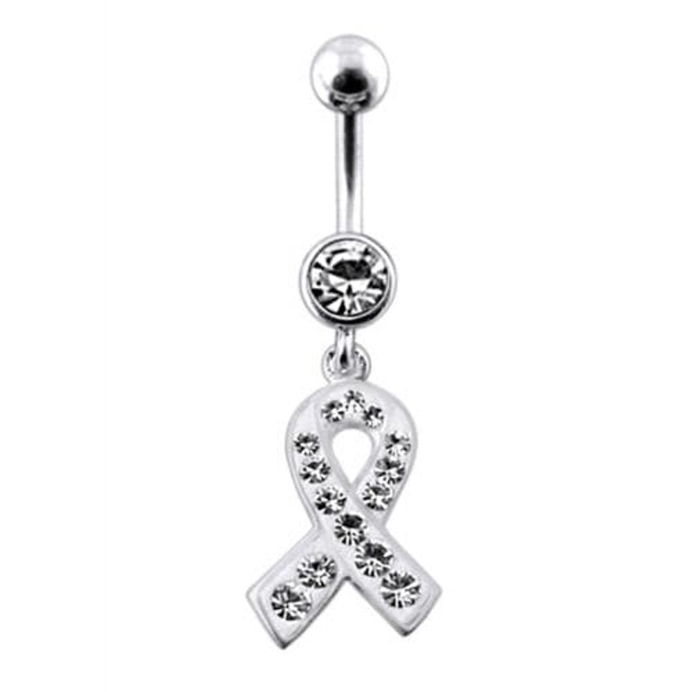 Fancy Cross Logo Dangling Belly Ring