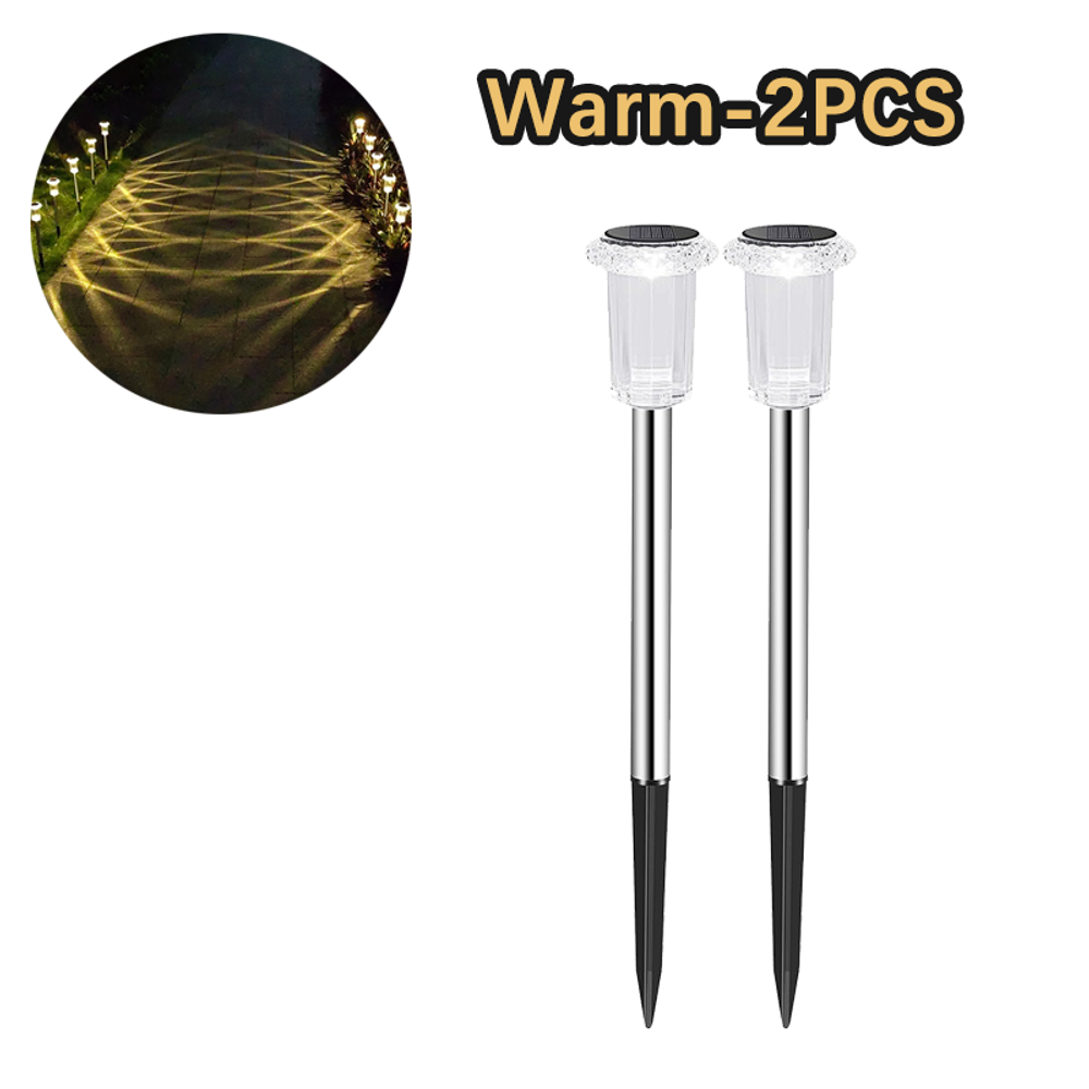 Lampes solaires d'extérieur, veilleuses, lampes solaires étanches en acier inoxydable pour jardin, cour, allée, pelouse, décoration