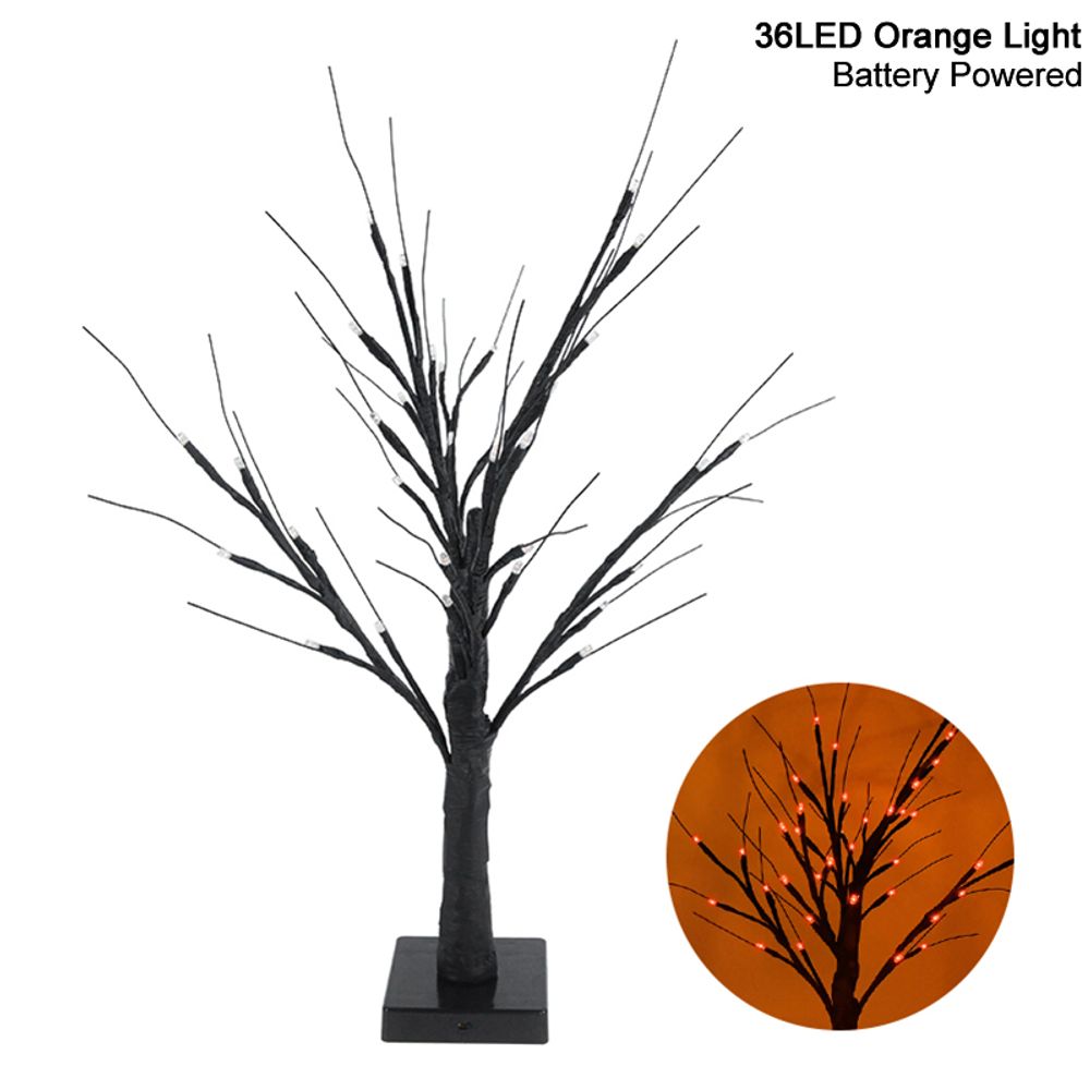 Décoration d'Halloween LED bouleau arbre lumière Halloween fête ornements suspendus décorations d'arbre pour la maison table enfants cadeau lampe de Noël