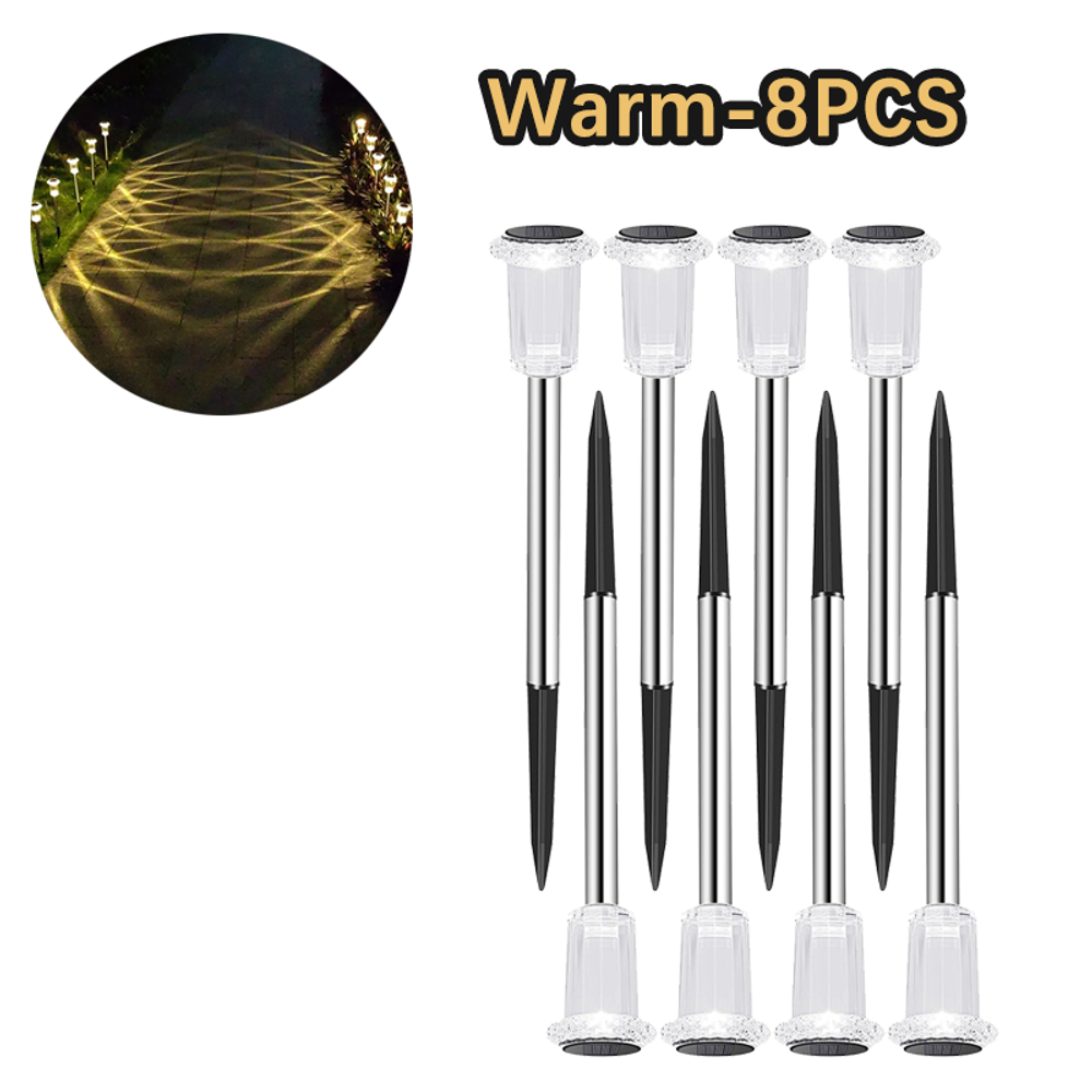 Lampes solaires d'extérieur, veilleuses, lampes solaires étanches en acier inoxydable pour jardin, cour, allée, pelouse, décoration