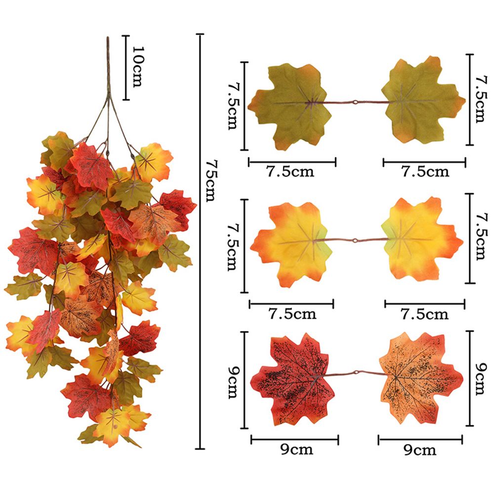Artificial Fall Maple Leaf Garland Autumn Decor Leaves