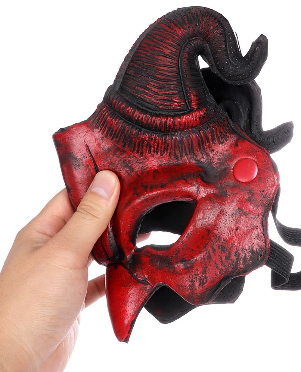 Halloween Demon Devil Horns Half Face Mask
