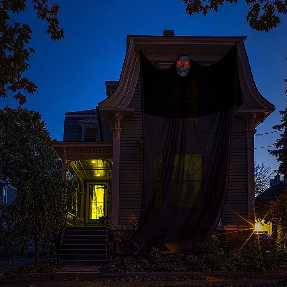 Décoration de maison hantée fantôme à suspendre pour Halloween avec son LED, ornement fantôme pour intérieur et extérieur, décoration de fête d'Halloween