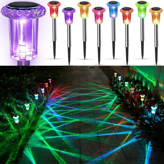 Lampes solaires d'extérieur, veilleuses, lampes solaires étanches en acier inoxydable pour jardin, cour, allée, pelouse, décoration