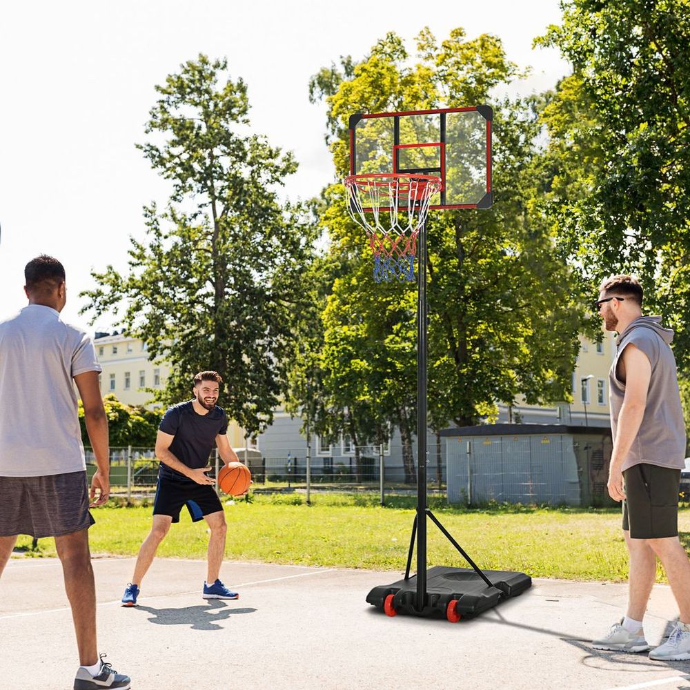 Panier de basket-ball réglable et support pour enfants SPORTNOW avec roulettes, 1,8 à 2 m