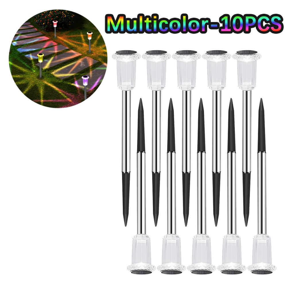 Lampes solaires d'extérieur, veilleuses, lampes solaires étanches en acier inoxydable pour jardin, cour, allée, pelouse, décoration