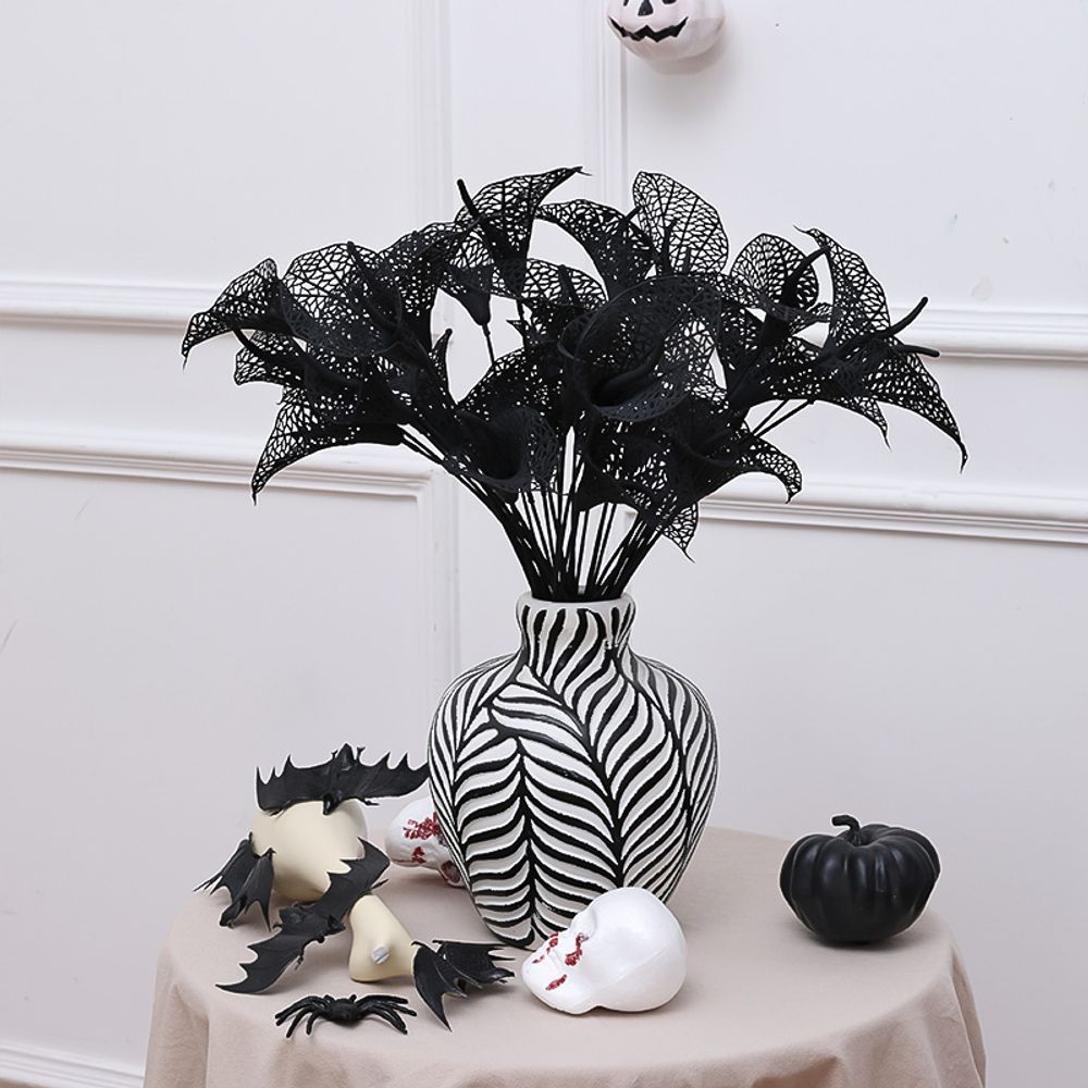 2PCS Simulation Flower Halloween Mesh Flower Taro Branch