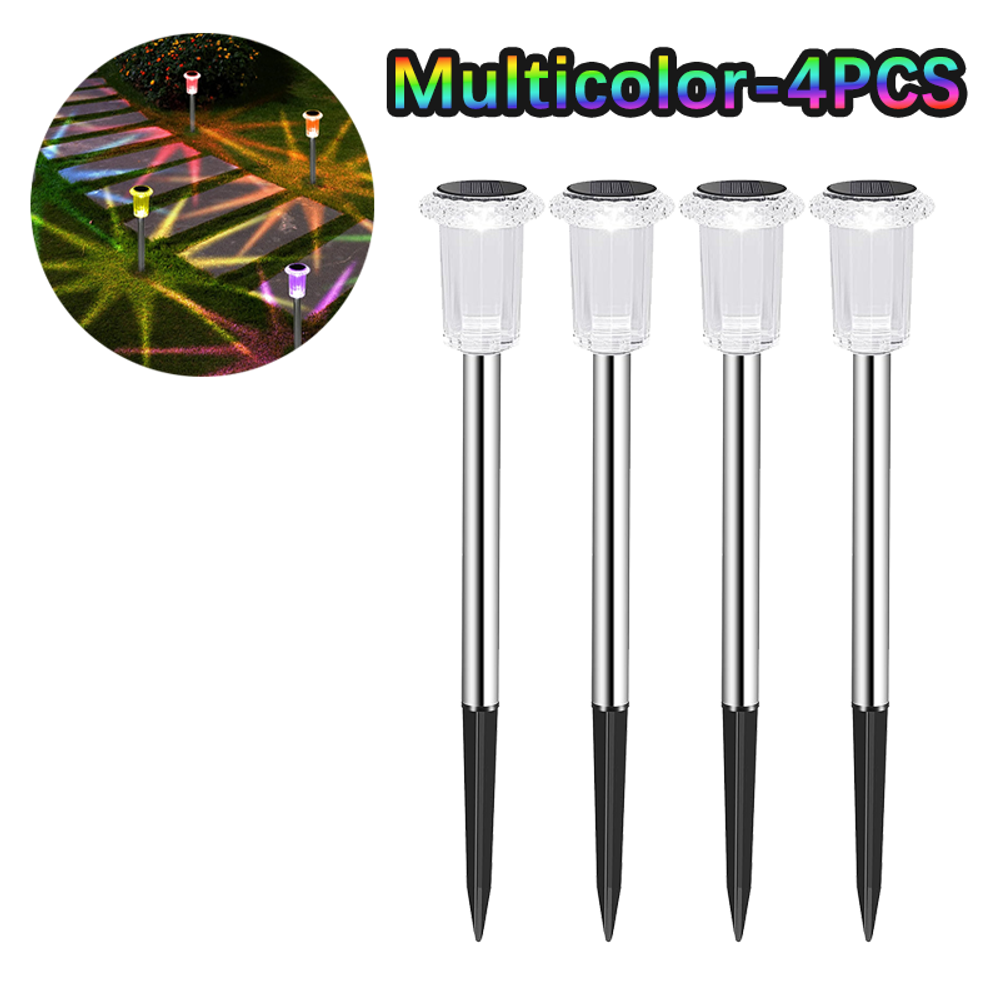 Lampes solaires d'extérieur, veilleuses, lampes solaires étanches en acier inoxydable pour jardin, cour, allée, pelouse, décoration