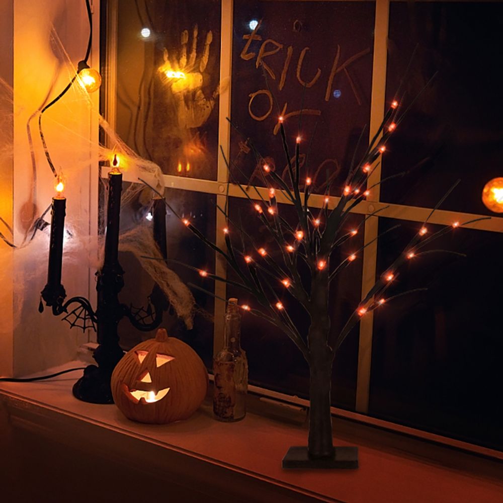 Décoration d'Halloween LED bouleau arbre lumière Halloween fête ornements suspendus décorations d'arbre pour la maison table enfants cadeau lampe de Noël