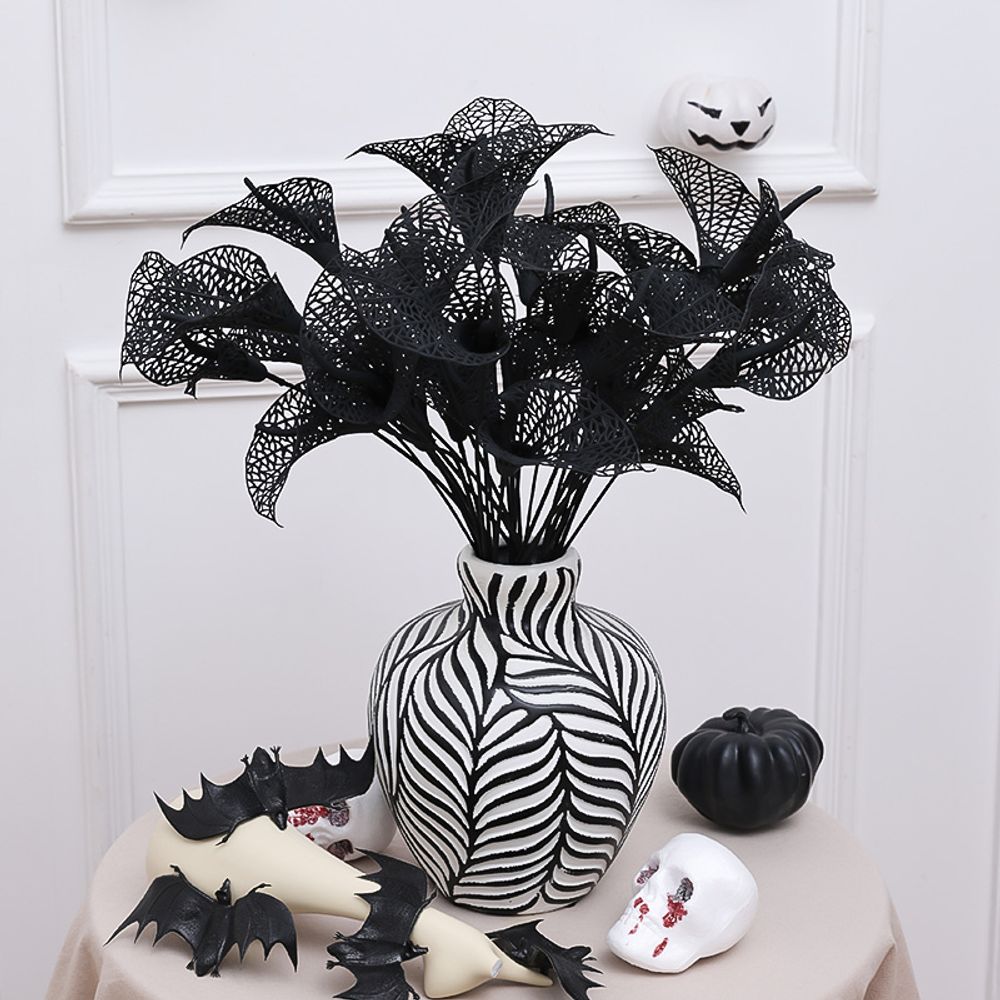 2PCS Simulation Flower Halloween Mesh Flower Taro Branch