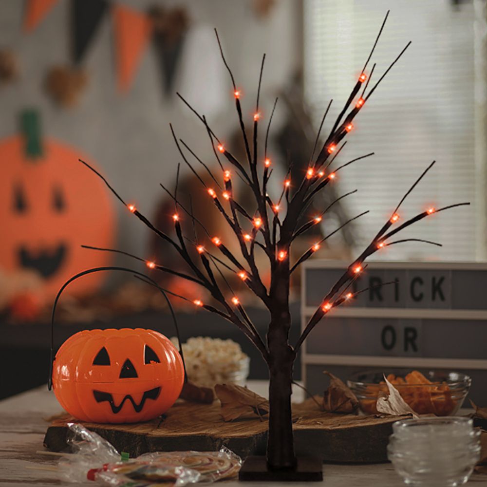 Décoration d'Halloween LED bouleau arbre lumière Halloween fête ornements suspendus décorations d'arbre pour la maison table enfants cadeau lampe de Noël