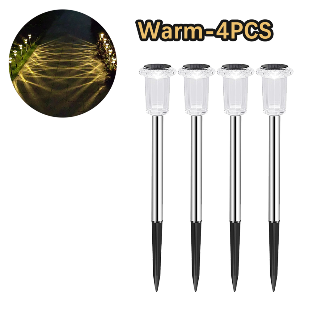 Lampes solaires d'extérieur, veilleuses, lampes solaires étanches en acier inoxydable pour jardin, cour, allée, pelouse, décoration