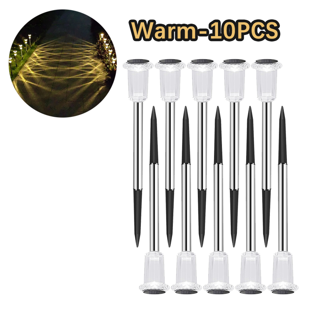 Lampes solaires d'extérieur, veilleuses, lampes solaires étanches en acier inoxydable pour jardin, cour, allée, pelouse, décoration