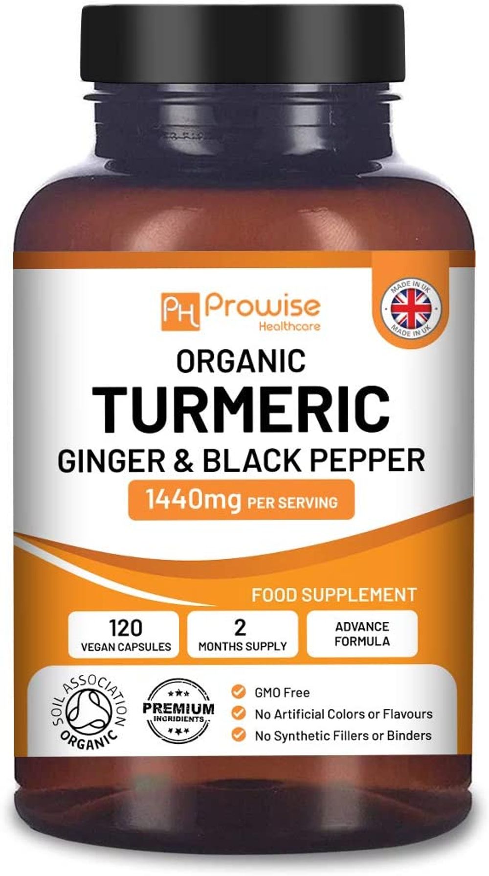 Curcuma Curcumine 1440 mg avec poivre noir et gingembre