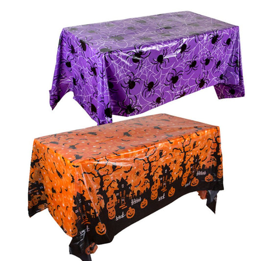 Nappe d'Halloween Citrouille Automne Crâne Imprimé Plastique Patchwork Couture Robe Rideau Fournitures De Vacances Décoration d'Halloween