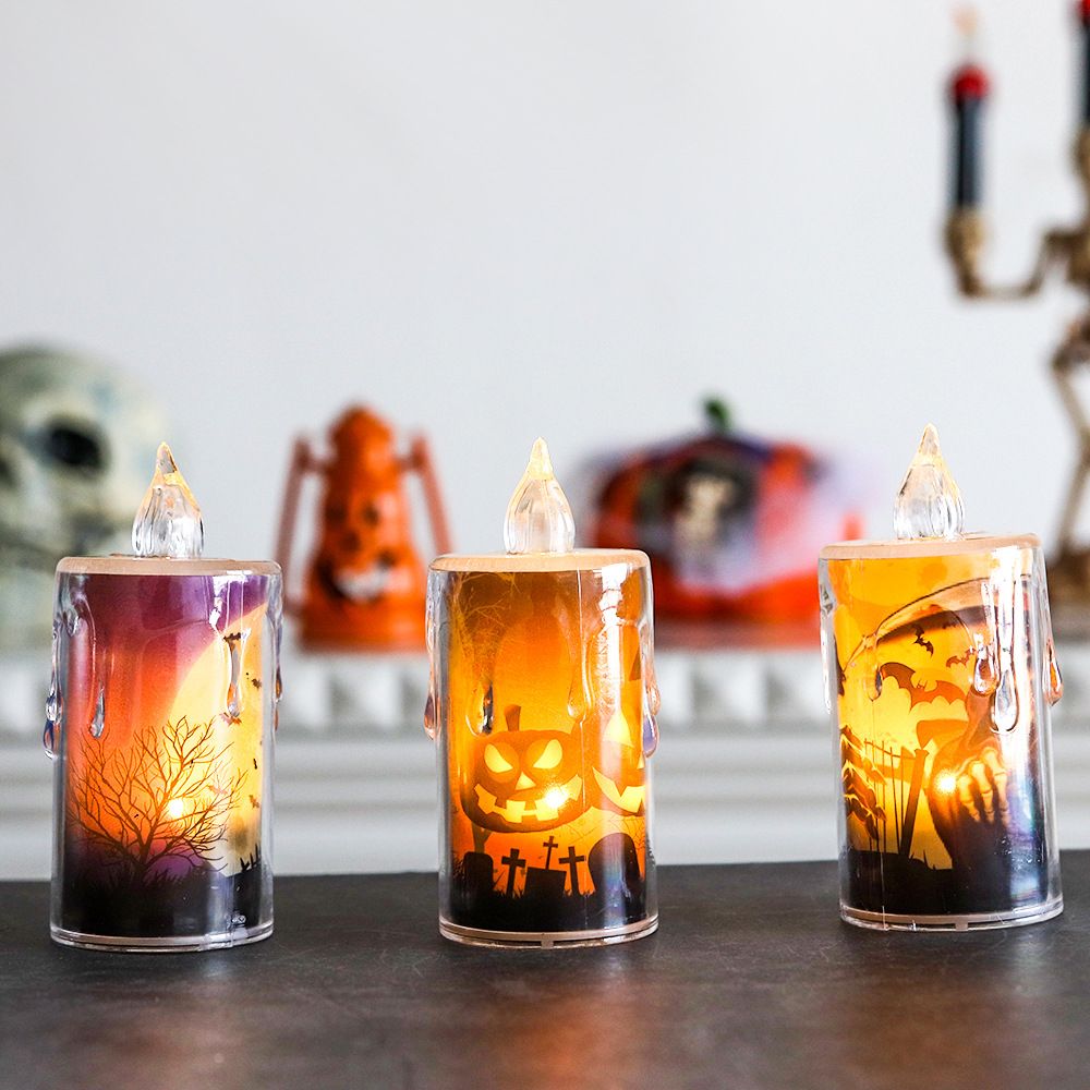 Bougies LED pour Halloween, décoration de fête, maison hantée, accessoires d'horreur, ornements d'extérieur