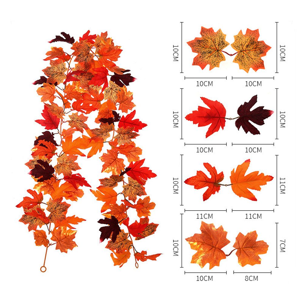 Artificial Fall Maple Leaf Garland Autumn Decor Leaves
