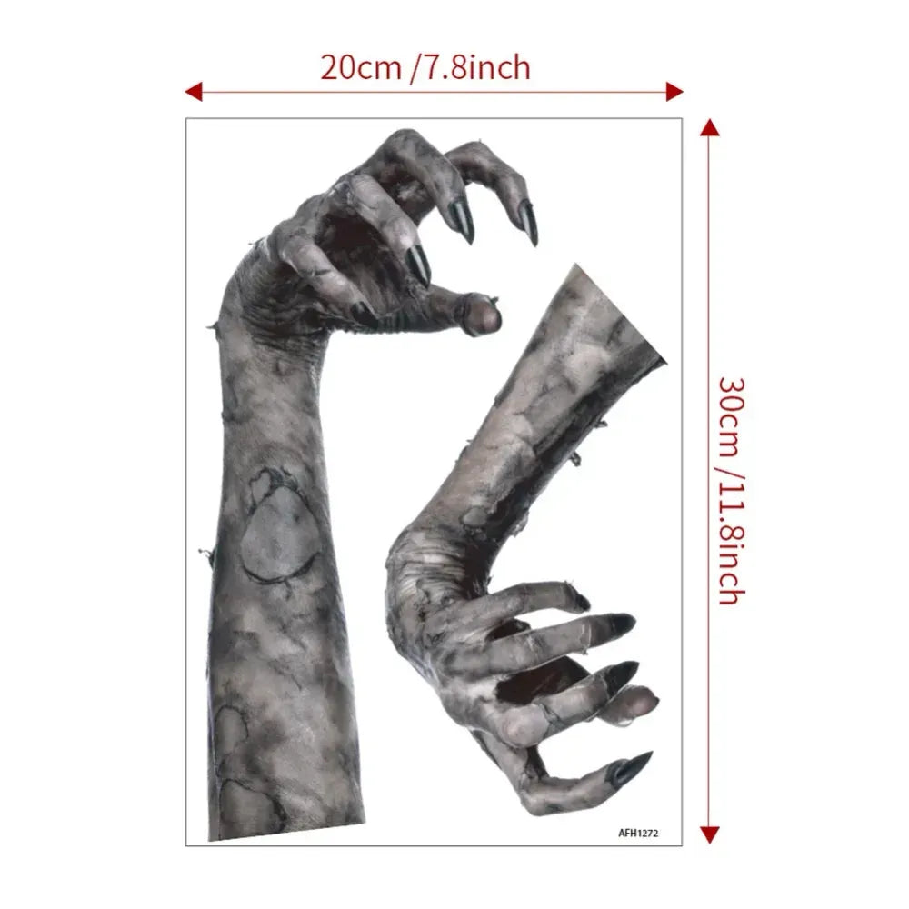 Fournitures de fête d'horreur Décoration de fenêtre d'Halloween Décoration murale de porte d'Halloween Autocollant Sorcière effrayante Décoration d'Halloween pour la maison