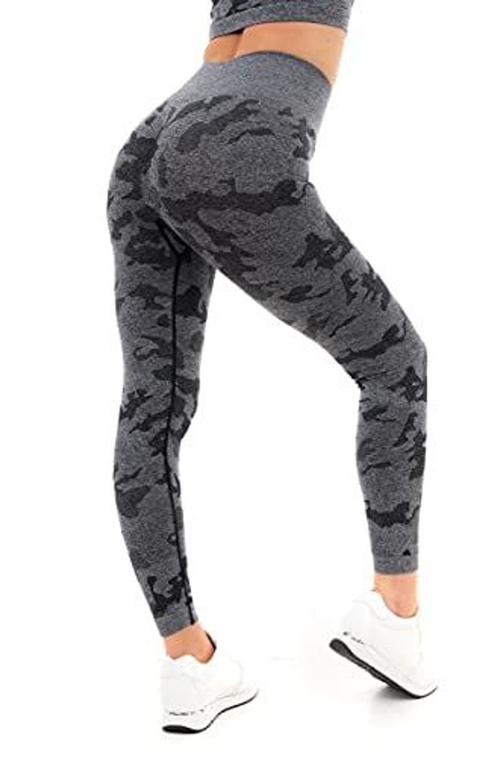 LEGGINGS SANS COUTURE CAMOUFLAGE NOIR L