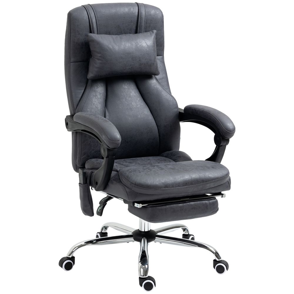 Chaise de bureau de massage à dossier haut Vinsetto avec appui-tête à points de vibration et télécommande