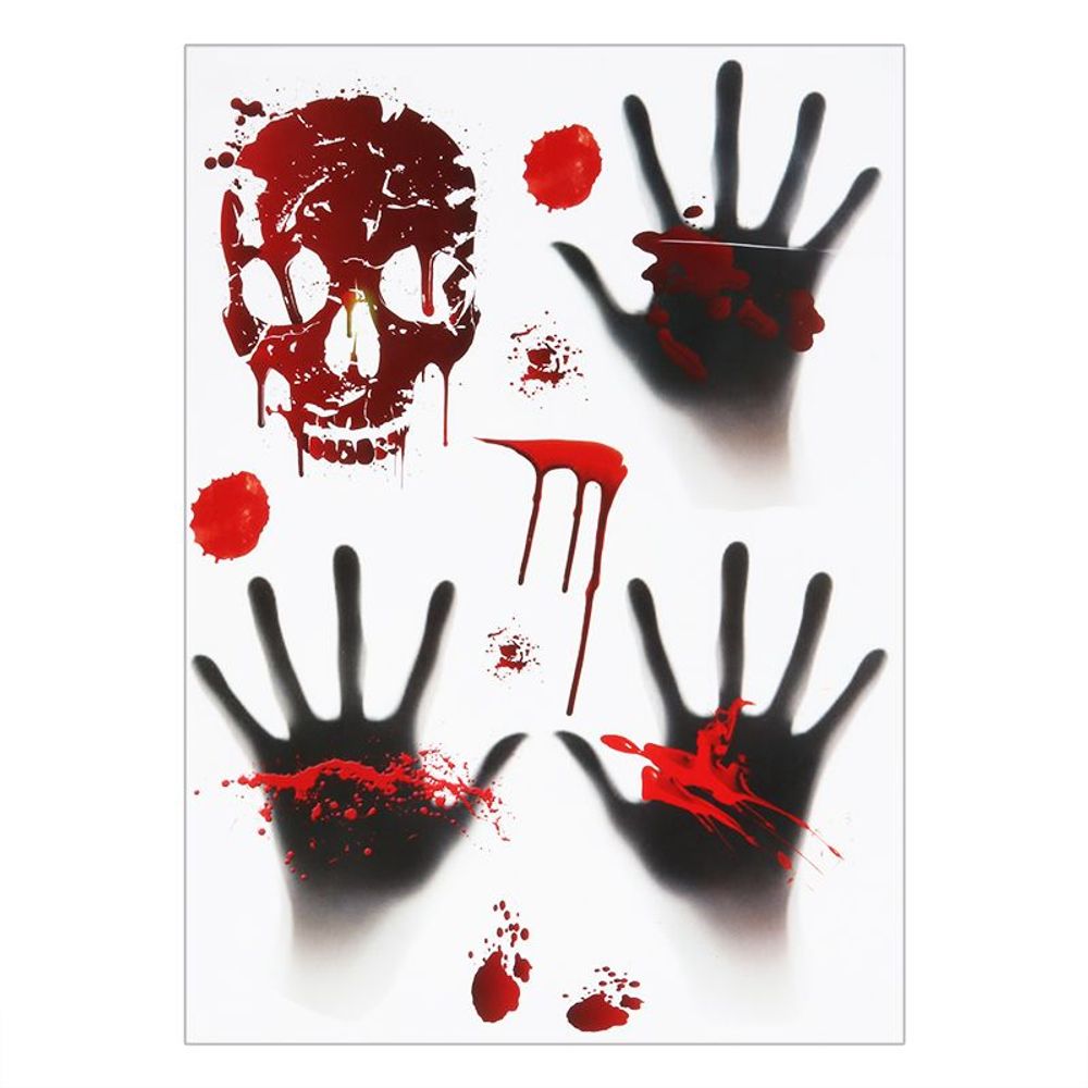 Autocollants d'Halloween pour mur, fenêtre, réfrigérateur, décoration d'Halloween, fournitures de fête, accessoires d'horreur et d'effroi pour Halloween
