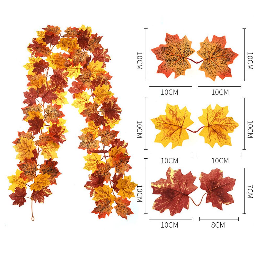 Artificial Fall Maple Leaf Garland Autumn Decor Leaves