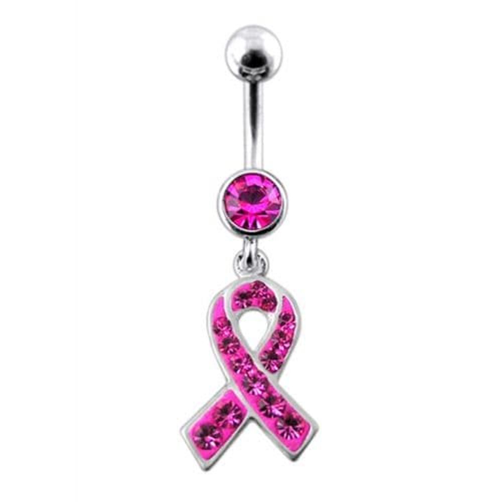 Fancy Cross Logo Dangling Belly Ring