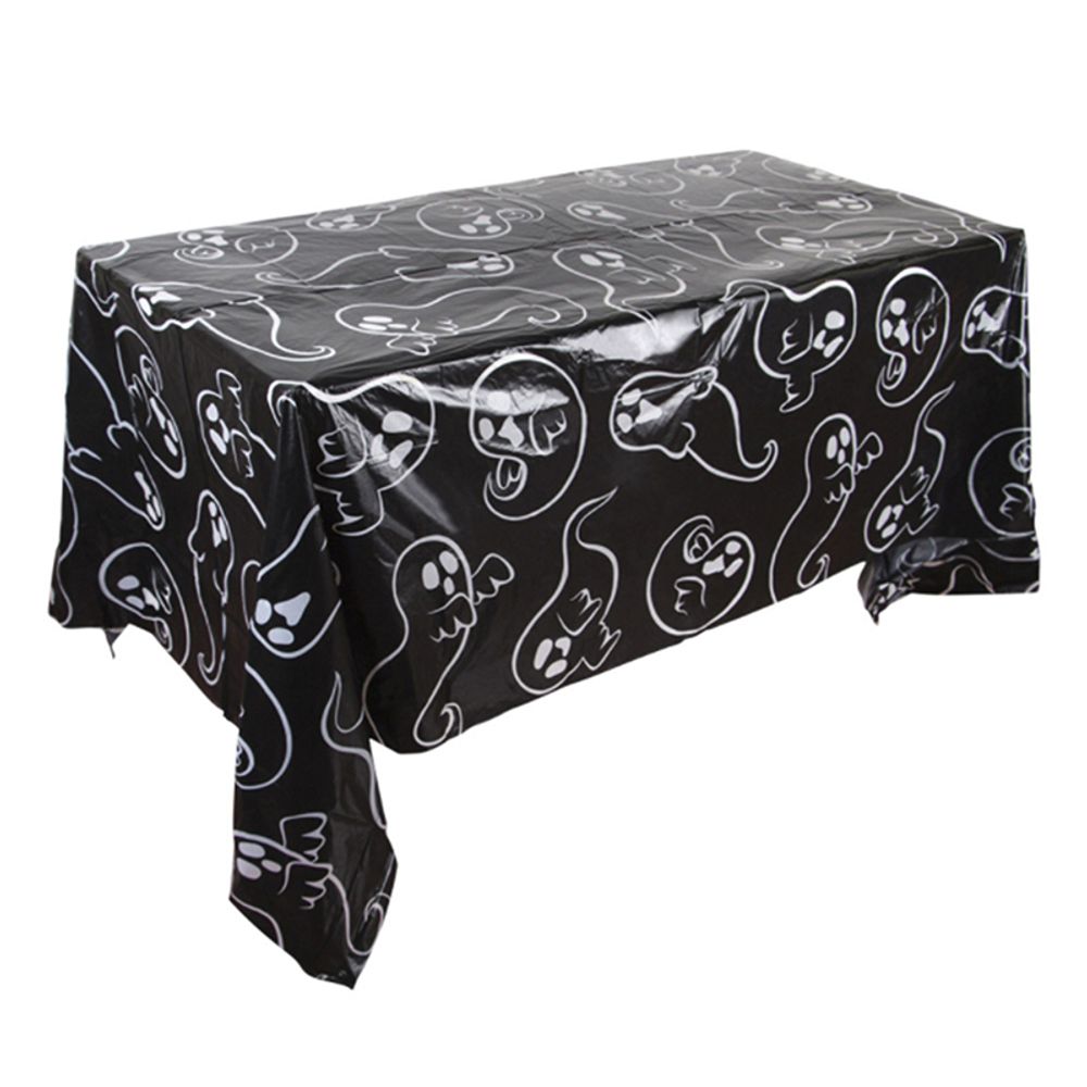Nappe d'Halloween Citrouille Automne Crâne Imprimé Plastique Patchwork Couture Robe Rideau Fournitures De Vacances Décoration d'Halloween