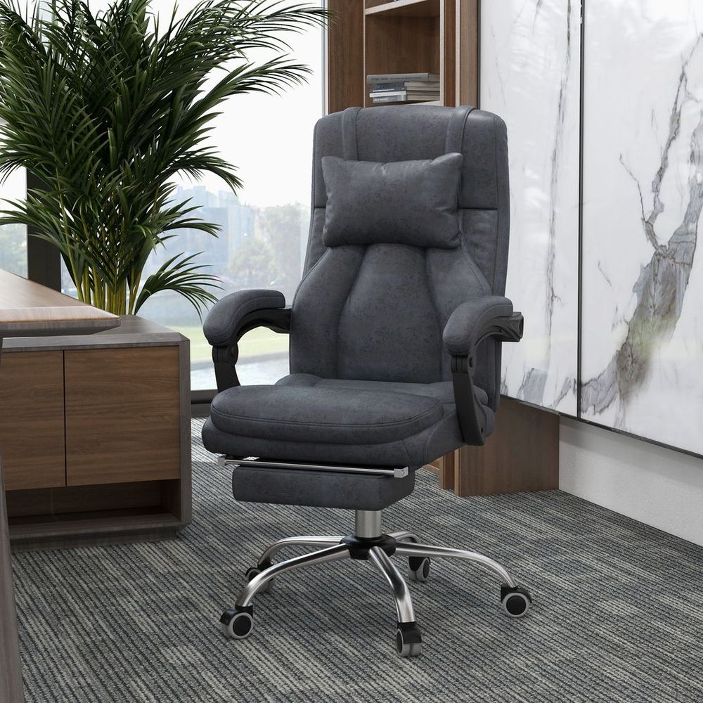 Chaise de bureau de massage à dossier haut Vinsetto avec appui-tête à points de vibration et télécommande