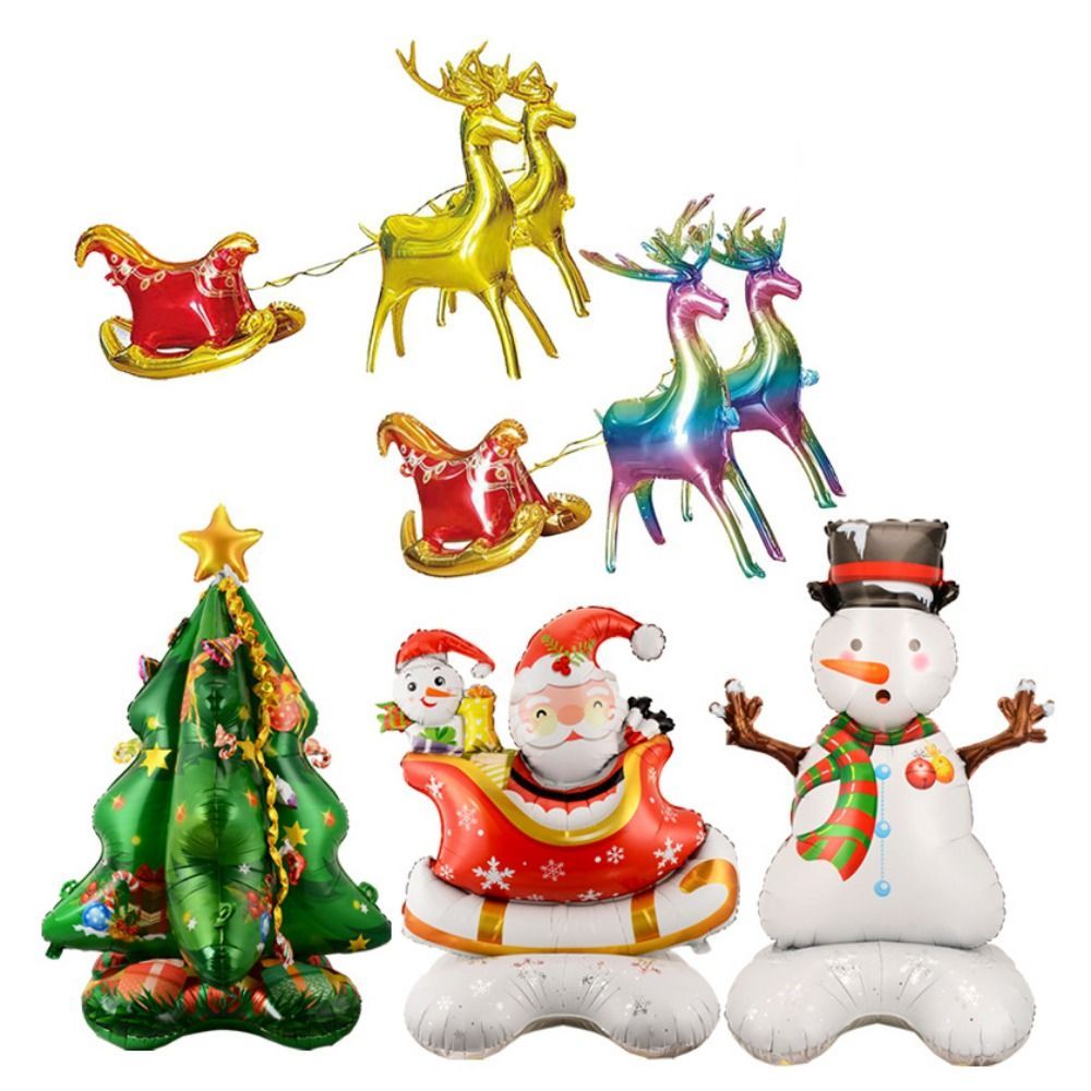 Large Christmas Tree Balloom 4d Christmas Standing Balloon Aluminum Foil Balloon Santa Claus Snowman Balloon Christmas Party