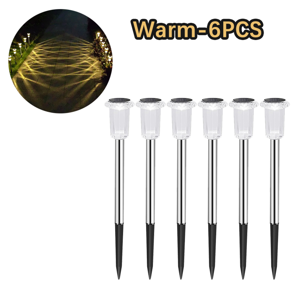 Lampes solaires d'extérieur, veilleuses, lampes solaires étanches en acier inoxydable pour jardin, cour, allée, pelouse, décoration