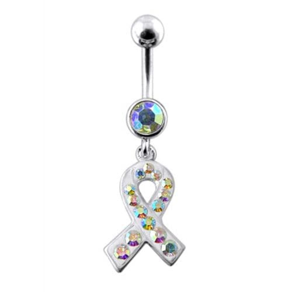 Fancy Cross Logo Dangling Belly Ring