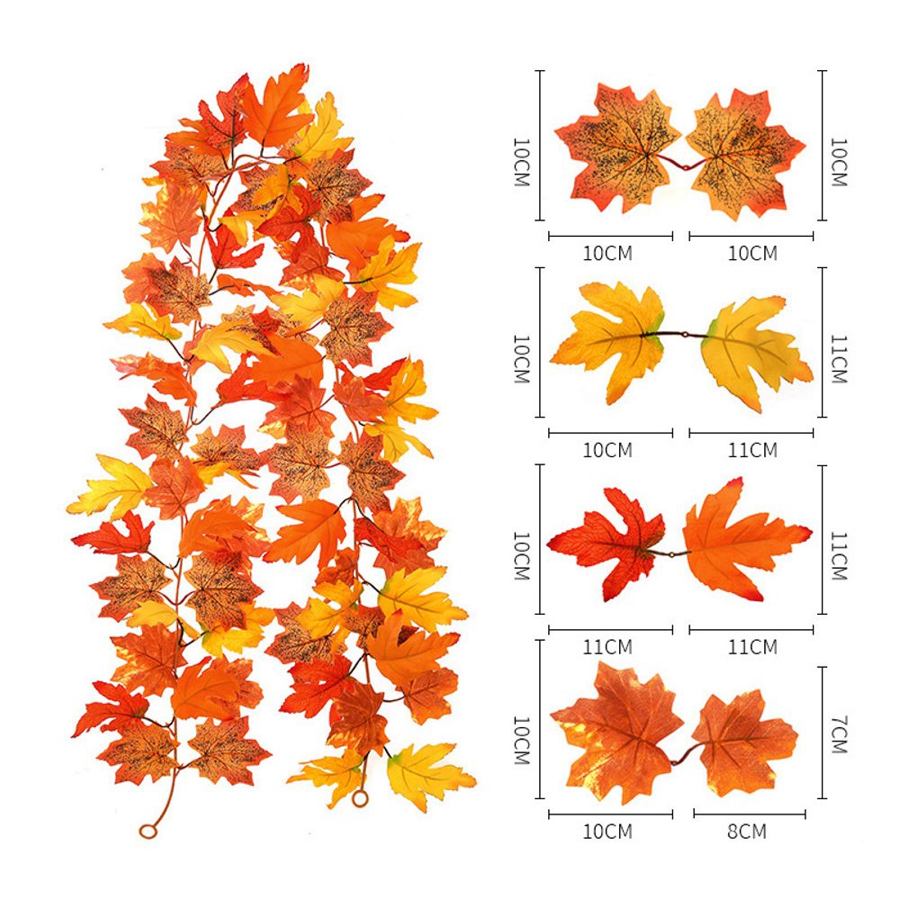 Artificial Fall Maple Leaf Garland Autumn Decor Leaves
