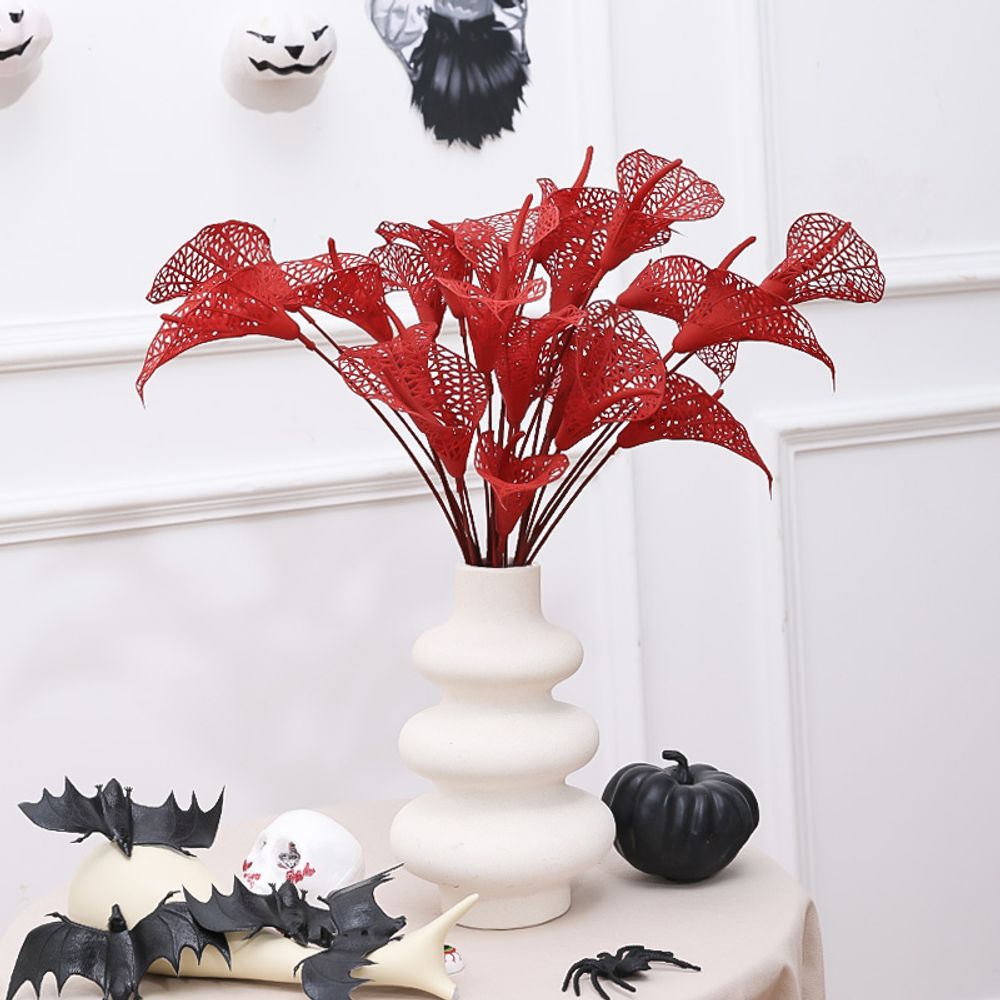 2PCS Simulation Flower Halloween Mesh Flower Taro Branch