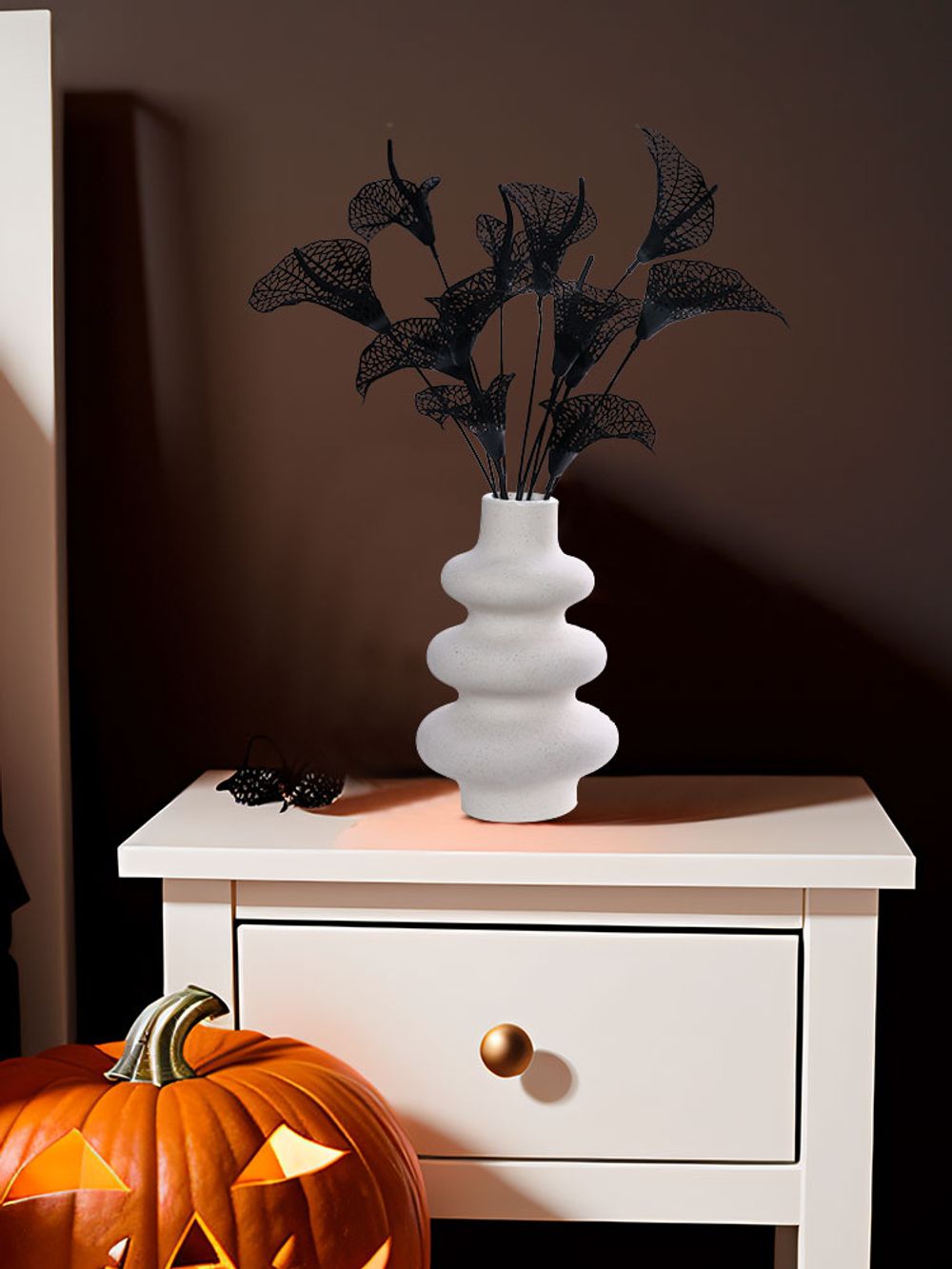 2PCS Simulation Flower Halloween Mesh Flower Taro Branch